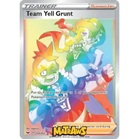 (210/202) Team Yell Grunt - Rainbow Enkeltkort Sword & Shield 