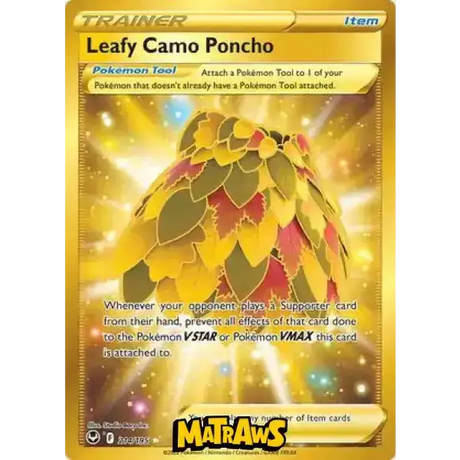 (214/195) Leafy Camo Poncho - Gold Enkeltkort Silver Tempest 