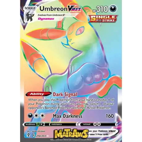 (214/203) Umbreon Vmax - Rainbow Enkeltkort Evolving Skies 
