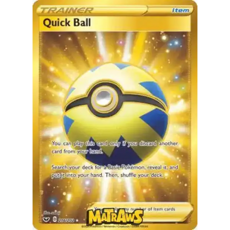 (216/202) Quick Ball - Gold Enkeltkort Sword & Shield 