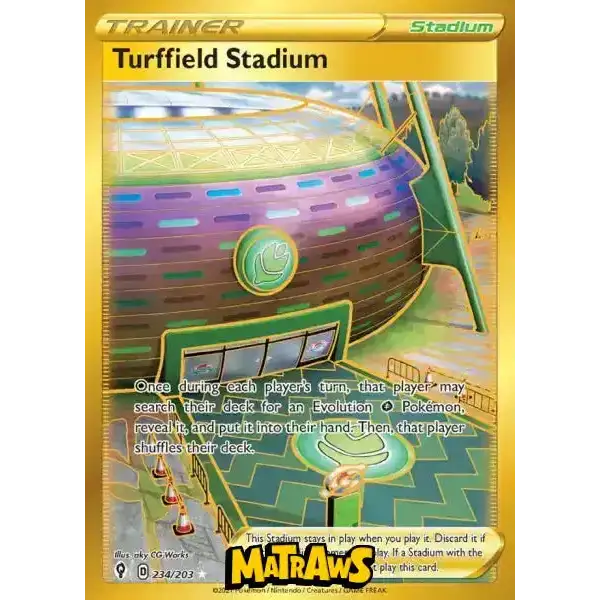 (234/203) Turffield Stadium - Gold Enkeltkort Evolving Skies 