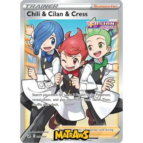 (258/264) Chili & Cilan & Cress - Full Art Enkeltkort Fusion Strike 