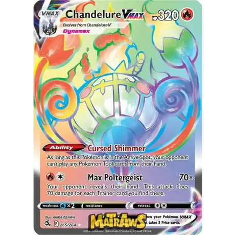 (265/264) Chandelure Vmax - Rainbow Enkeltkort Fusion Strike 