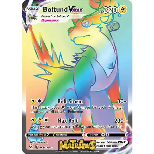 (267/264) Boltund Vmax - Rainbow Enkeltkort Fusion Strike 