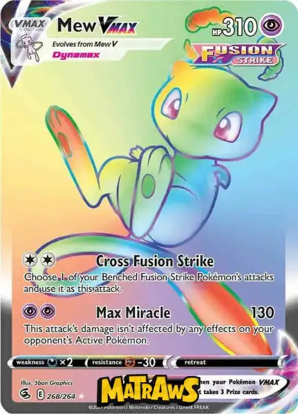 (268/264) Mew Vmax - Rainbow Enkeltkort Fusion Strike 