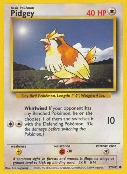 Pidgey⁣ - Base Set⁣ (Common)⁣ [57]