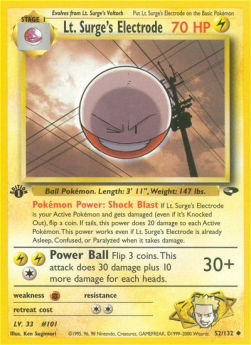 Lt. Surge's Electrode⁣ - Gym Challenge⁣ (Uncommon)⁣ [52]