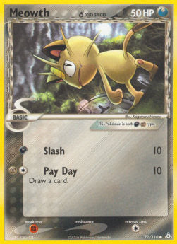 Meowth δ Delta Species - EX Holon Phantoms (Common) [HP-71]
