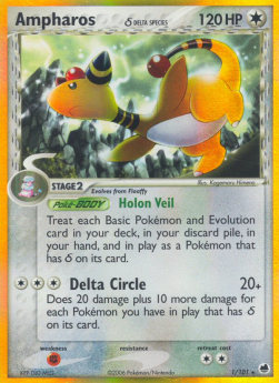 Ampharos δ Delta Species - EX Dragon Frontiers (Holo Rare) [DF-1]
