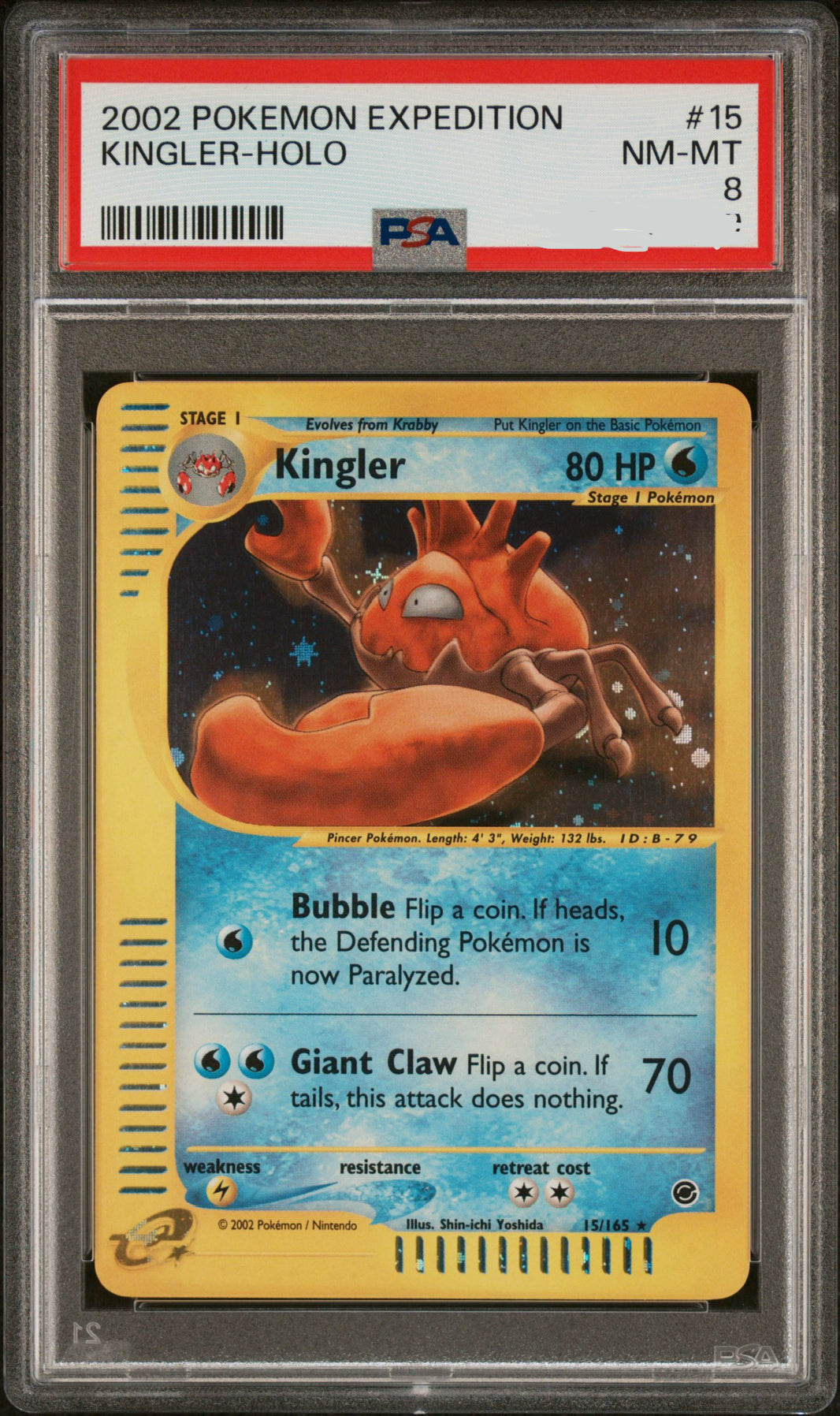 Kingler - Expedition Base Set (Holo Rare) [15] Kortspil
