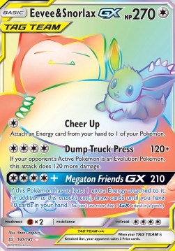 Eevee & Snorlax GX⁣ - Team Up⁣ (Secret Rare)⁣ [191]