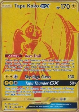 Tapu Koko GX⁣ - Hidden Fates⁣ (Secret Rare)⁣ [SV93]
