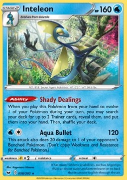 Inteleon⁣ - Sword & Shield⁣ (Holo Rare)⁣ [58]
