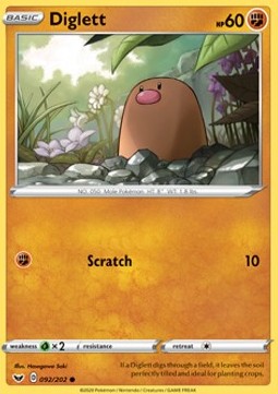 Diglett⁣ - Sword & Shield⁣ (Common)⁣ [92]