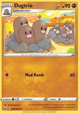 Dugtrio⁣ - Sword & Shield⁣ (Uncommon)⁣ [93]