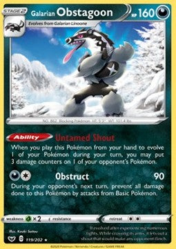 Galarian Obstagoon⁣ - Sword & Shield⁣ (Holo Rare)⁣ [119]