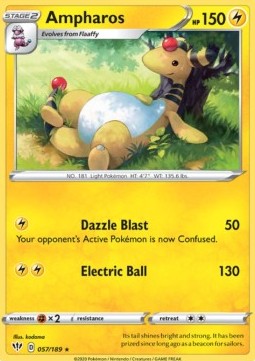 Ampharos⁣ - Darkness Ablaze⁣ (Rare)⁣ [57]