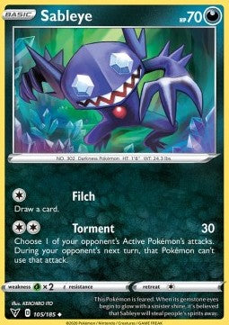 Sableye⁣ - Vivid Voltage⁣ (Uncommon)⁣ [105]
