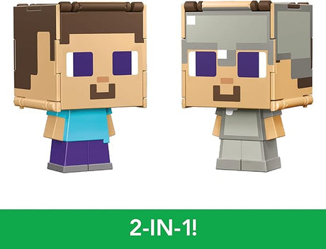 Flippin' Figs: Minecraft Mob Head - Steve/Steve in Iron Armor