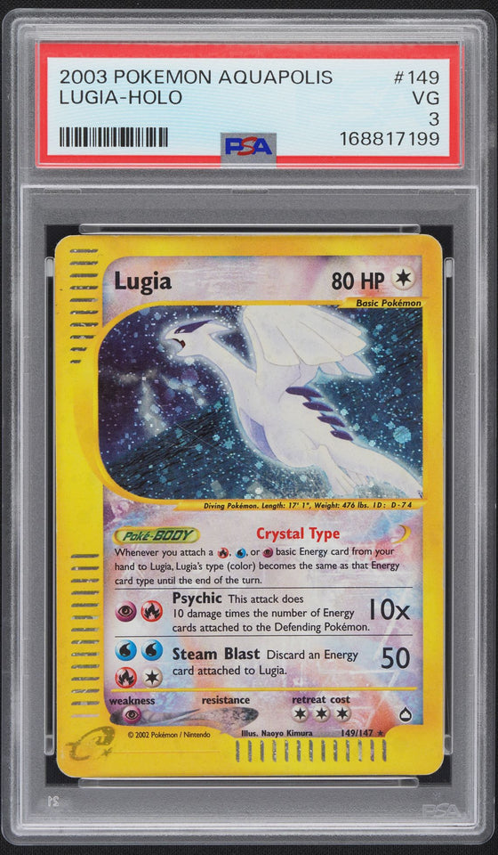 Lugia #149 Crystal Type - Aquapolis - PSA 3