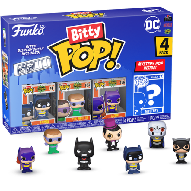 Funko Bitty POP! - DC: Batman Adam West 4-Pack Action- Og Legetøjsfigurer Funko