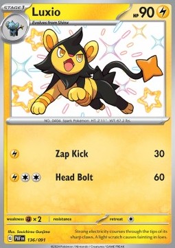 Luxio⁣ - Paldean Fates⁣ (Shiny Rare)⁣ [136]