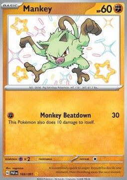 Mankey⁣ - Paldean Fates⁣ (Shiny Rare)⁣ [169]