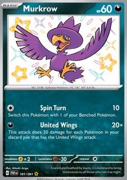 Murkrow⁣ - Paldean Fates⁣ (Shiny Rare)⁣ [181]