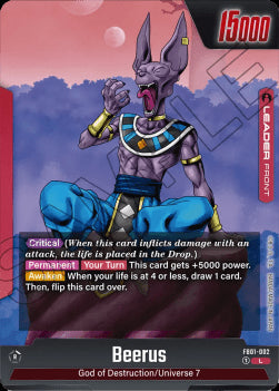 Beerus // Beerus (FB01-002) [Fusion World] (V.1 - Leader)⁣ - Awakened Pulse [Fusion World]⁣ (Leader)⁣ [002]