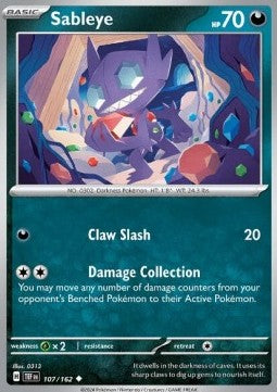 Sableye⁣ - Temporal Forces⁣ (Uncommon)⁣ [107]