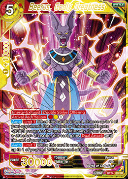 Beerus, Godly Greatness (V.1 - Super Rare)⁣ - Beyond Generations⁣ (Super Rare)⁣ [128]