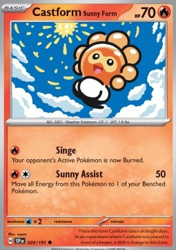 Castform Sunny Form⁣ - Surging Sparks⁣ (Common)⁣ [020]