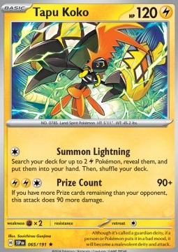 Tapu Koko⁣ - Surging Sparks⁣ (Rare)⁣ [065]