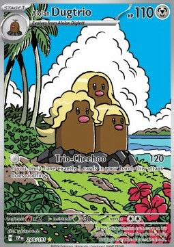 Alolan Dugtrio⁣ - Surging Sparks⁣ (Illustration Rare)⁣ [208]