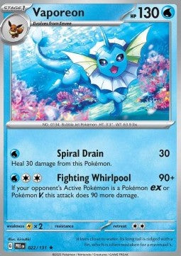 Vaporeon⁣ - Prismatic Evolutions⁣ (Rare)⁣ [022]