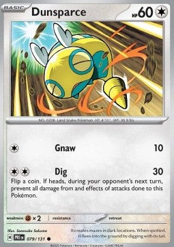 Dunsparce⁣ - Prismatic Evolutions⁣ (Common)⁣ [079]