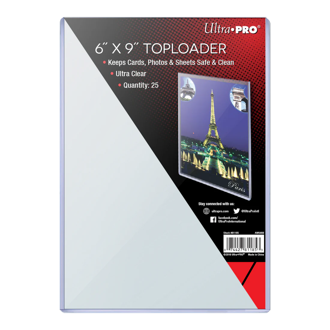 Ultra Pro: Clear Toploader til Jumbo Kort (25 stk.)