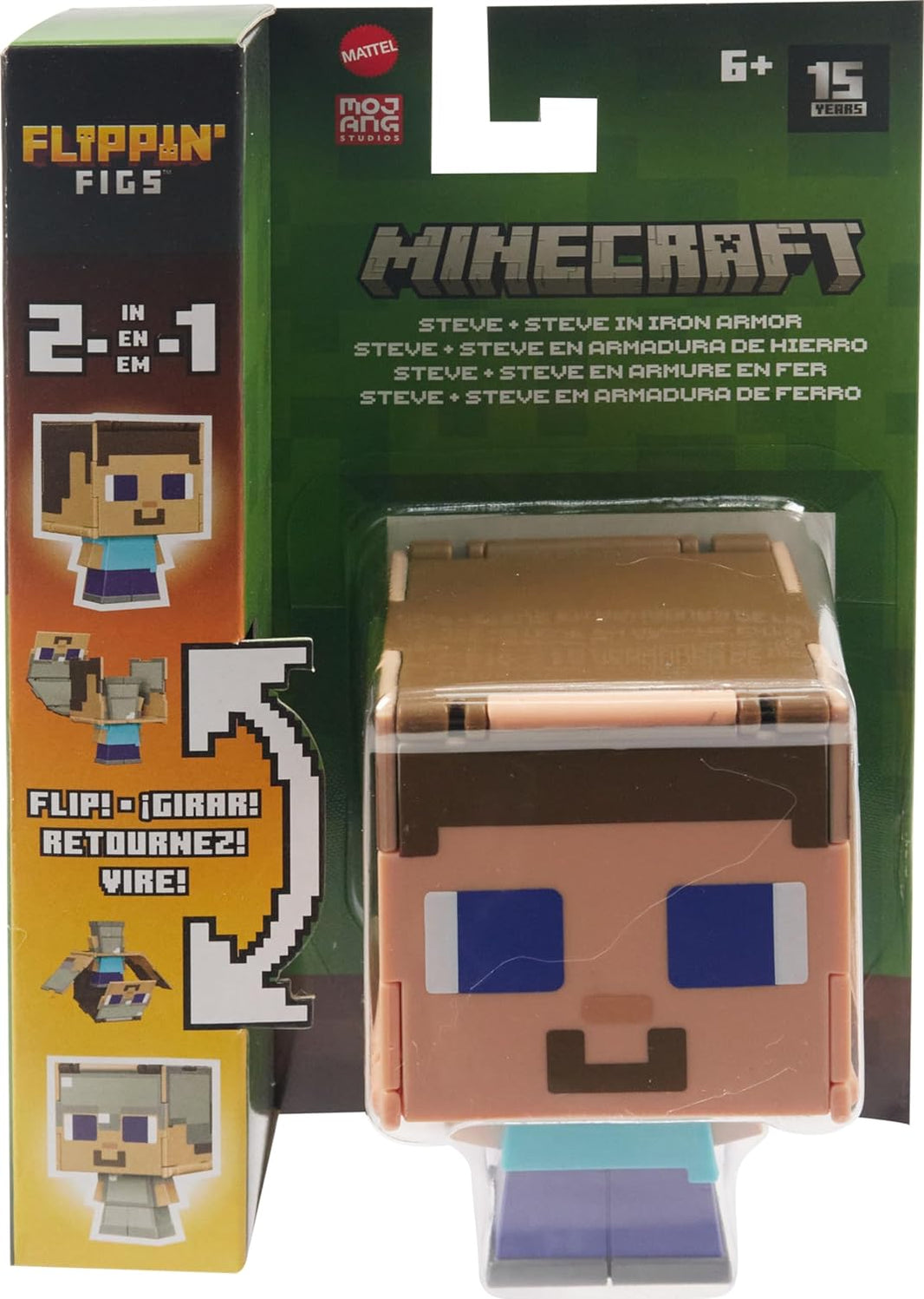 Flippin' Figs Minecraft Mob Head Steve/Steve in Iron Armor Figur