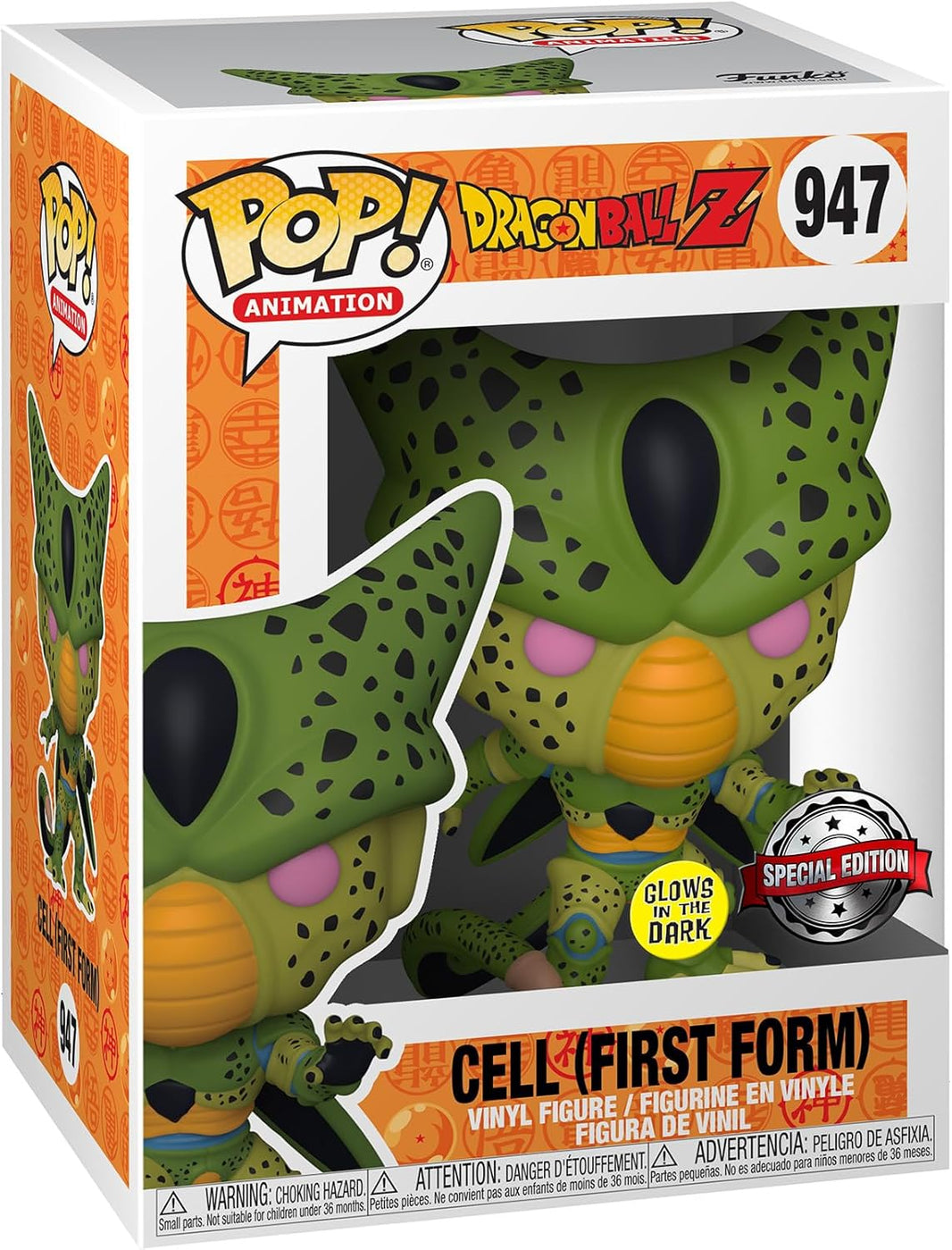 Funko POP! - Dragon Ball Z: Cell (First Form) (Glow in Dark) #947 Action- og legetøjsfigurer Funko POP!