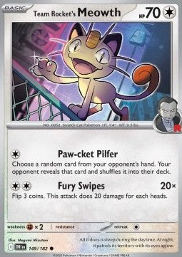 Team Rocket's Meowth⁣ - Destined Rivals⁣ (Common)⁣ [149]