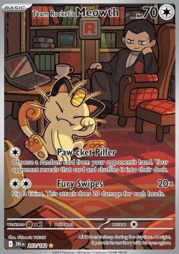 Team Rocket's Meowth⁣ - Destined Rivals⁣ (Illustration Rare)⁣ [203]