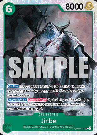 Jinbe (OP11-031) (V.1)⁣ - A Fist of Divine Speed⁣ (Super Rare)⁣ [031]