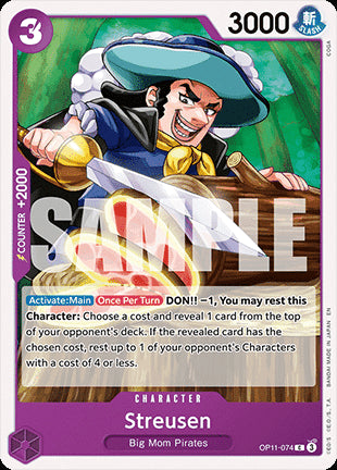 Streusen (OP11-074)⁣ - A Fist of Divine Speed⁣ (Common)⁣ [074]