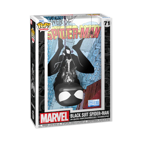 Funko POP! - Comic Covers: Black Suit Spider-Man (Web Of Spiderman #8) #71 Figur