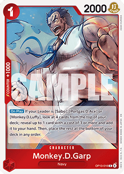 Monkey.D.Garp (OP13-016) (V.1) - Carrying on his Will (Rare) [OP13-016]