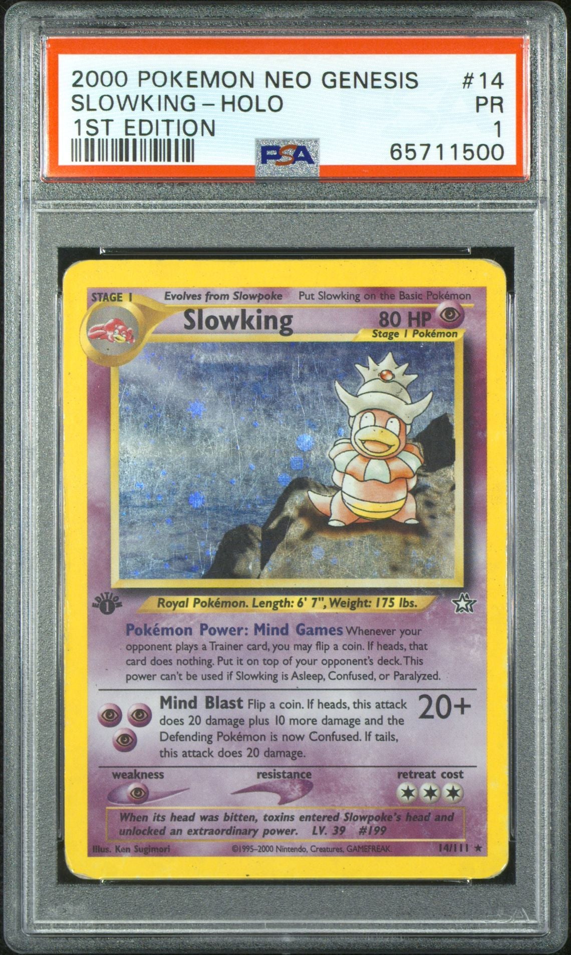Slowking #14 Neo Genesis PSA 1 - forside