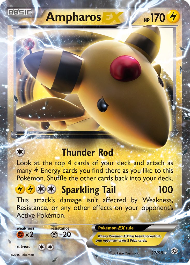 Ampharos EX - Ancient Origins (Ultra Rare) [AOR-27] English / Near Mint / Normal