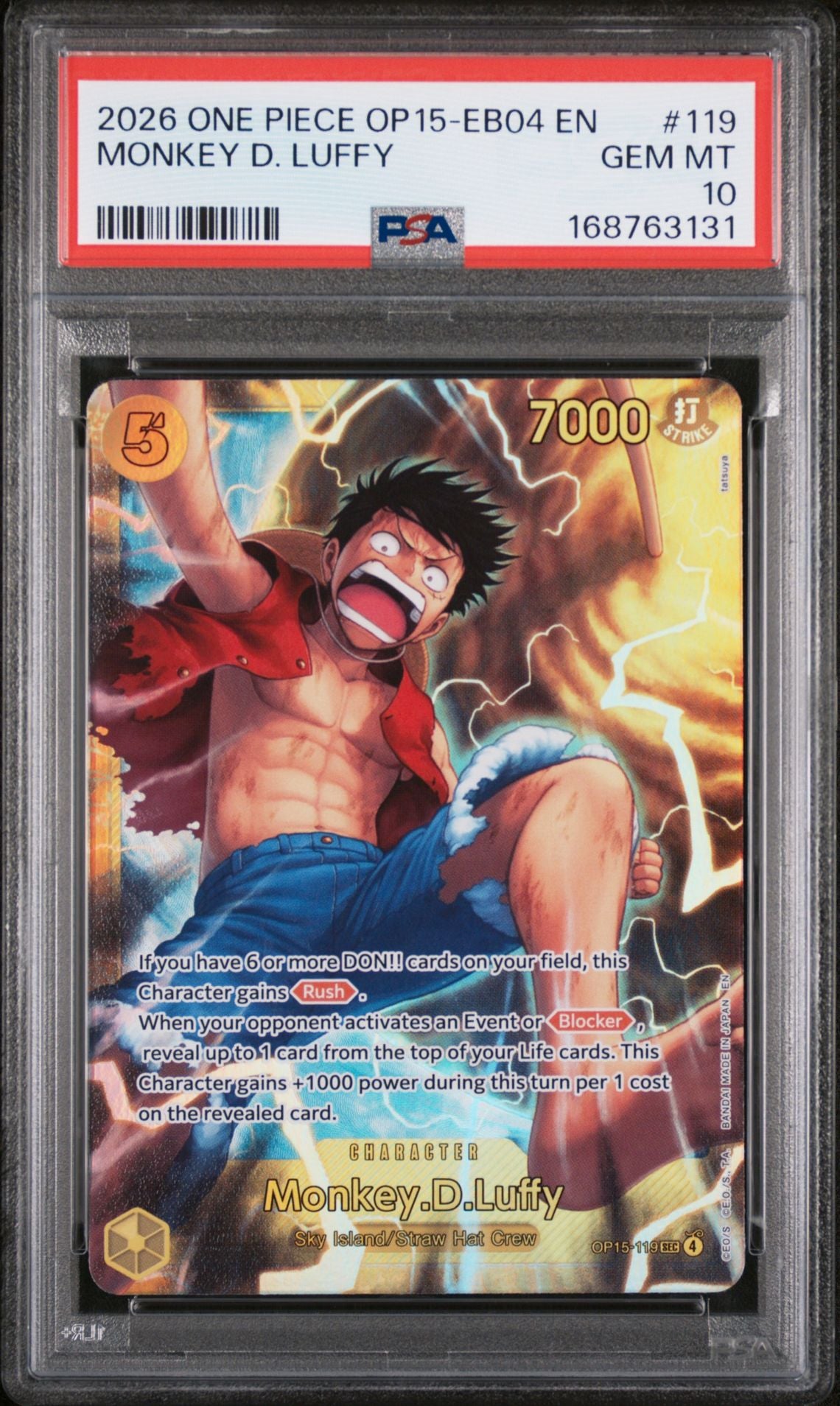 Monkey D. Luffy #119 Adventure on Kami's Island PSA 10 - forside