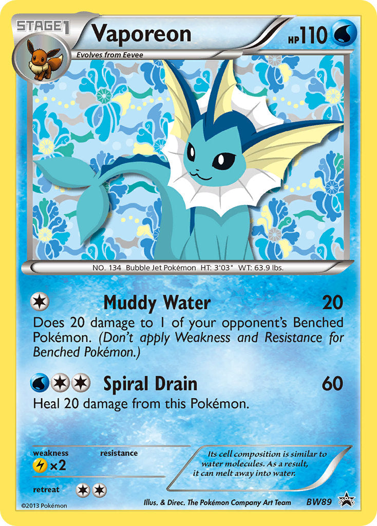Vaporeon - BW Black Star Promos (Promo) [BW-89] English / Near Mint / Normal