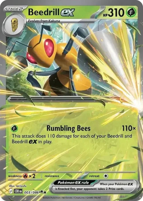 Beedrill ex - Chaos Rising (Double Rare) [CRI-003] English / Near Mint / Normal